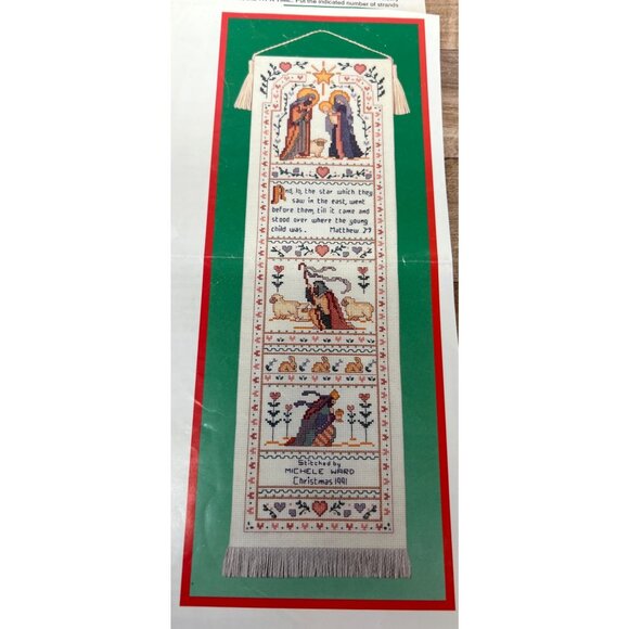 Vintage Dimensions Nativity Cross Stitch Pattern Christmas Wall Hanging 1991 - Picture 1 of 4